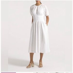 J. Crew Provence Smocked Waist Midi Dress In Eyelet